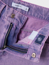 NAME IT Denim Longe Shorts Rose Orchid Overdyed